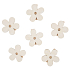 Holzblumen mit Nadel 4 cm 6 Stück