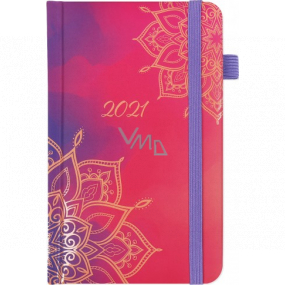 Albi Diary 2022 Taschenkalender mit Gummiband Mandala 15 x 9,5 x 1,3 cm