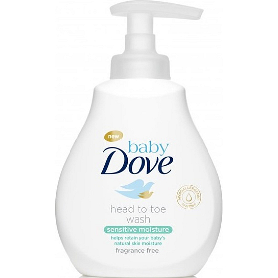 Dove Baby Sensitive Moisture Reinigungsgel für Körper und Haar für Kinder 200 ml