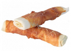 Salač Büffelrolle ummantelt mit Hühnerfleisch natürliches Leckerli für Hunde 10 cm 1 Stück
