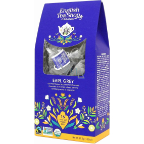 English Tea Shop Bio Earl Grey Schwarzer Tee 15 Stück biologisch abbaubare Teepyramiden 37,5 g