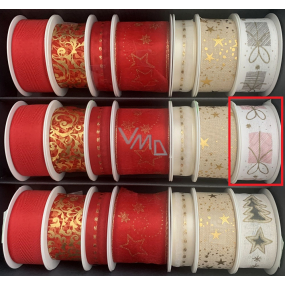 Nekupto Weihnachten Stoff Band Weiß Rosa Geschenke 25 mm x 2,5 m