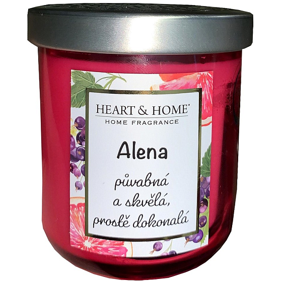Heart & Home Frische Grapefruit und schwarze Johannisbeere Soja-Duftkerze mit dem Namen Alena 110 g