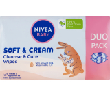 Nivea Baby Soft & Cream Reinigungstücher und Pflege, 2× 57 Stück