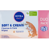Nivea Baby Soft & Cream Reinigungstücher und Pflege, 2× 57 Stück