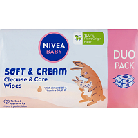 Nivea Baby Soft & Cream Reinigungstücher und Pflege, 2× 57 Stück
