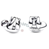 Charme Sterling Silber 925 Faultier, Perle auf Armband Tier