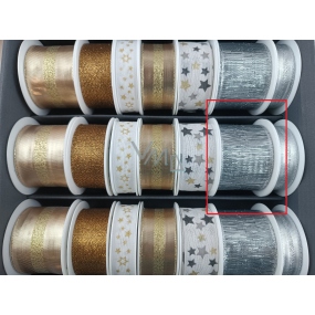 Nekupto Stoffband Weihnachten Silberne Fäden 40 mm x 2 m Nekupto Stoffband Weihnachten Silberne Fäden 40 mm x 2 m