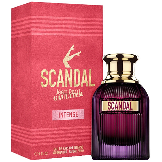 Jean Paul Gaultier Scandal Intense – parfémovaná voda pro ženy, flakon 30 ml s charakteristickým designem.
