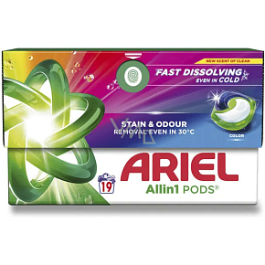 Ariel All in 1 Pods Color Gelkapseln für farbige Wäsche 19 Stück