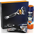 Gillette Fusion ProGlide Flexball Power Rasierer + Reiseetui + Fusion Proglide Sensitive Active Sport Rasiergel 170 ml, Kosmetikset für Männer