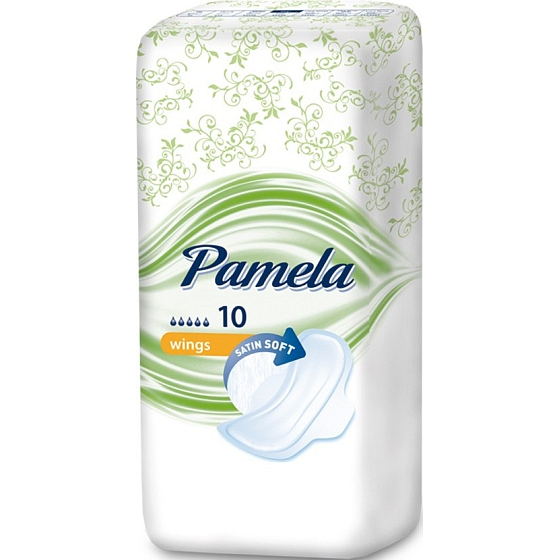 Pamela Wings Satin Weiche Damenbinden mit Flügeln 10 Stück