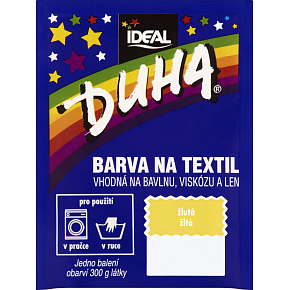 Ideal Duha gelb, textilfarbe für Baumwolle, Viskose und Leinen, für 300 g Stoff, 15 g