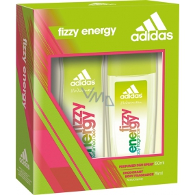 Adidas Fizzy Energy parfümiertes Deodorantglas für Frauen 75 ml + Deodorant Spray 150 ml, Kosmetikset