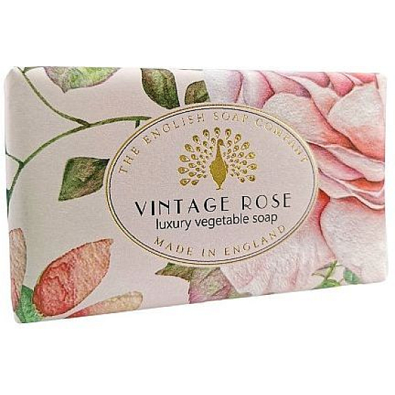 Englische Seife Blooming Rose natürliche parfümierte Seife mit Sheabutter 190 g