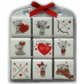 Nekupto Schokoladenpuzzle Für Sie Teddybären 9 x 5 g, 11 x 11,5 x 0,7 cm