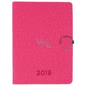 Albi Diary 2019 wöchentlich mit Metallschnalle Rot 13,2 x 18 x 1,5 cm