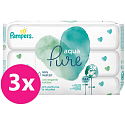 Pampers Pure Aqua Feuchttücher aus Bio-Baumwolle, ohne Alkohol und Parfüm für Kinder 3 x 48 Stück
