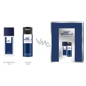 David Beckham Classic Blue parfümiertes Deodorantglas 75 ml + Deodorant Spray 150 ml Kosmetikset für Männer