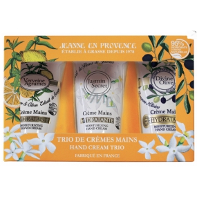 Jeanne en Provence Verveine Agrumes - Handcreme mit Eisenkraut und Zitrusfrüchten 75 ml + Mysterious Jasmine Handcreme 75 ml + Oliven-Handcreme 75 ml, Kosmetikset