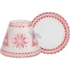 Yankee Candle Red Nordic Milchglas kleiner Schirm + kleiner Teller für kleine Kerze Classic 8 x 10 cm (Schirm), 9 x 9 cm (Teller)