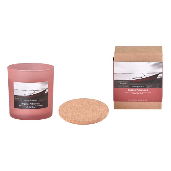 Aroma Aroma Sensation Bergamotte Amberwood Duftkerze im Glas mit Korkdeckel 7,5 x 8,5 cm 340 g