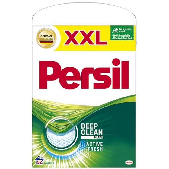 Persil Deep Clean Regular Active Fresh Waschpulver für weiße Kleidung 52 Dosen 3,38 kg