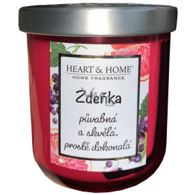 Heart & Home Frische Grapefruit und schwarze Johannisbeere Soja-Duftkerze mit Zdeněk's Namen 110 g