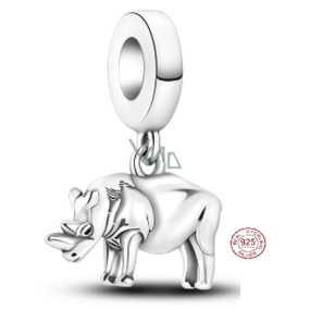 Charms Sterling Silber 925 Nashorn, Tierarmband Anhänger