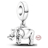Charms Sterling Silber 925 Nashorn, Tierarmband Anhänger