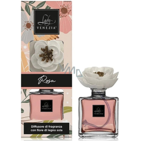 Lady Venezia Dream Rosa - Rose Aroma Diffusor mit Blume für die schrittweise Freisetzung von Duft 100 ml