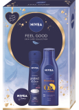 Nivea Feel Good Protect & Care Antitranspirant Spray 150 ml + Creme für die Basispflege 30 ml + Q10 Plus Vitamin C Nährende straffende Körperlotion für trockene Haut 250 ml, Kosmetikset für Frauen