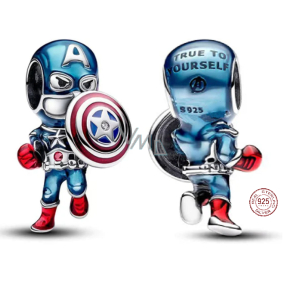 Charme Sterling Silber 925 Marvel The Avengers Captain America, Armband Perle, Film