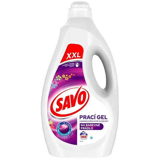 Savo Waschgel mit biologisch abbaubaren Inhaltsstoffen für Buntwäsche 100 Dosen 5 l