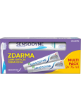 Sensodyne zubní pasta Extra Whitening 2x75 ml + zubní kartáček, 150 ml