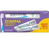 Sensodyne Zahnpasta Extra Whitening 2x75 ml + Zahnbürste, 150 ml