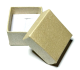 Krabička karton s houbičkou na šperky světle béžová 4 x 4 x 2,5 cm