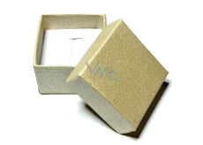 Krabička karton s houbičkou na šperky světle béžová 4 x 4 x 2,5 cm