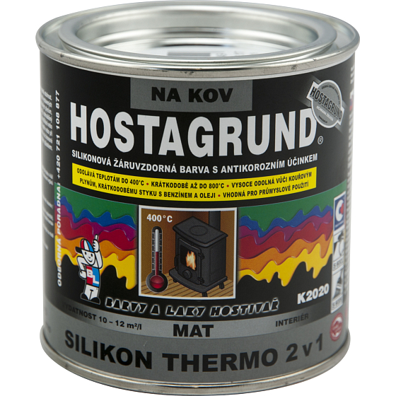 Hostagrund K2020 Silikon Thermo 2v1 Farbe für Metall bis 400 °C, schwarz, 350 g