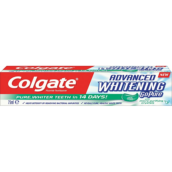 Colgate Advanced Whitening Go Reine Zahnpasta mit einem Bleaching-Effekt von 75 ml
