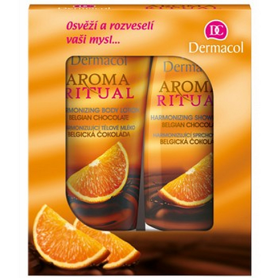 Dermacol Aroma Ritual Belgisches Duschgel aus Schokolade und Orange 250 ml + Körperlotion 200 ml, Kosmetikset