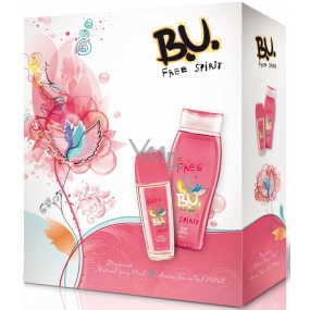 BU Free Spirit parfümiertes Deodorantglas für Frauen 75 ml + Duschgel 250 ml, Geschenkset für Frauen