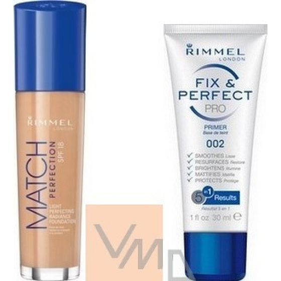 Rimmel London Match Perfection Make-up 100 30 ml + Basis unter Make-up 30 ml