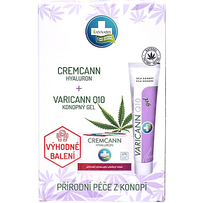 Annabis Varicann Q10 Hanfgel mit kolloidalem Silber für gesunde Venen 75 ml + Cremcann Hyaluron Hanf feuchtigkeitsspendende Hautcreme 15 ml