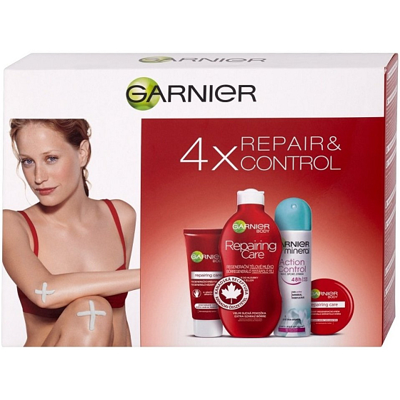 Garnier Repair & Control Körperlotion trockene Haut 250 ml + Körpercreme trockene Haut 50 ml + Mineral Action Control Deospray 150 ml + Handcreme 100 ml, Kosmetikset