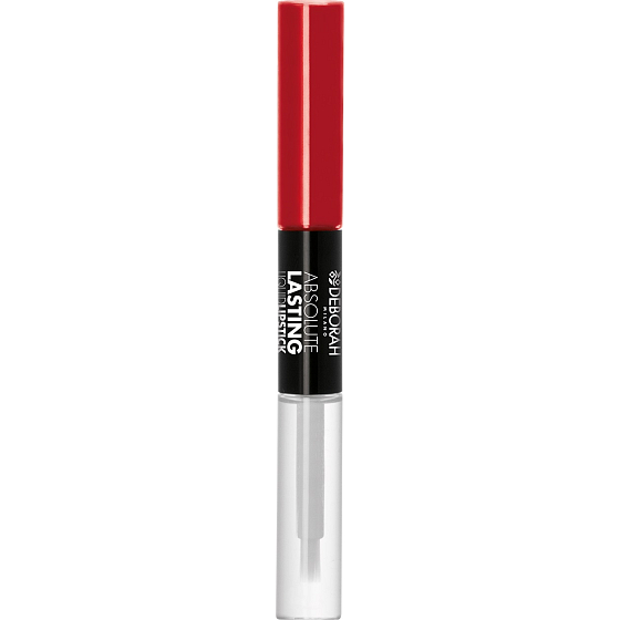 Deborah Milano Absolut anhaltender flüssiger Lippenstift 2 in 1 Lippenstift und Lipgloss 10 Feuerrot 2 x 4 ml