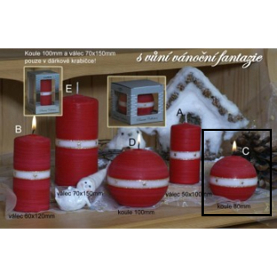 Lima Aura Christmas Fantasy Duftkerze Red Ball 80mm 1 Stück