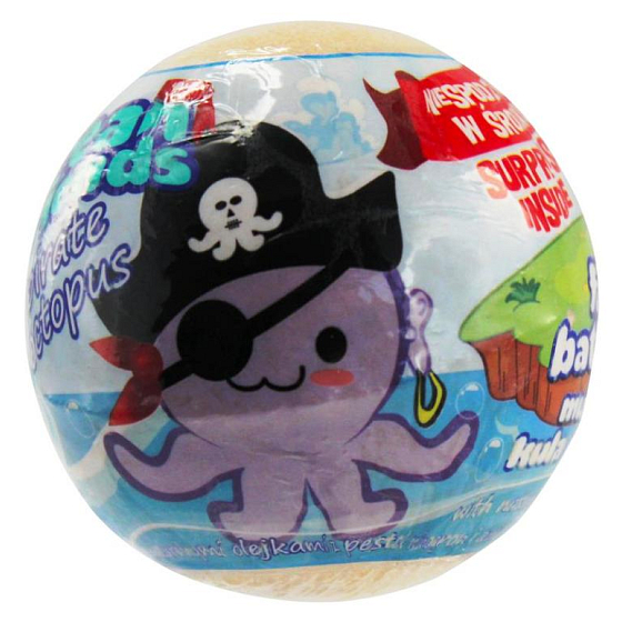Ocean Friends Sprudelnde Badebombe Piraten funkelnder Badeball mit einer Figur von 140 g