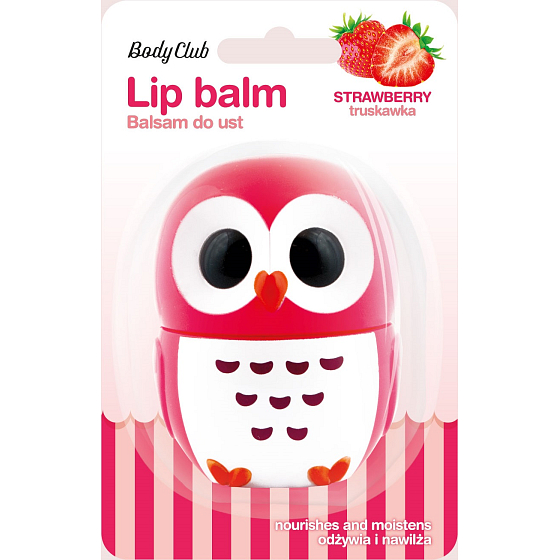 Body Club Owl Erdbeer Lippenbalsam 3,5 g