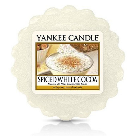 Yankee Candle Spice White Cocoa - Würziges weißes Kakao-Duftwachs für Aromalampe 22 g